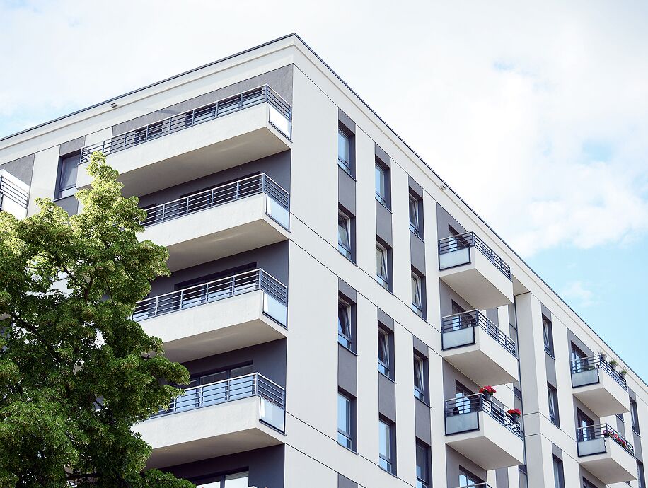 Modern New Apartment Building Multistoried Modern New Stylish Living Block